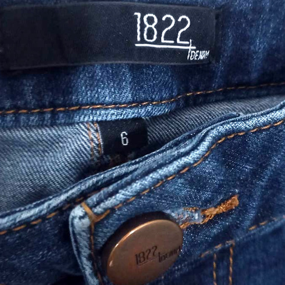 1822 Size 6 Medium Wash Mid Rise Skinny Jeans - Picture 6 of 6